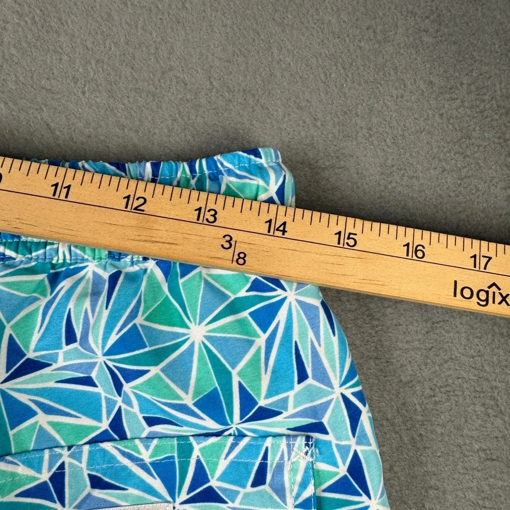 Peter Millar Mens MS16P16 Blue Geometric Mosaic Swim Trunks Shorts Size M